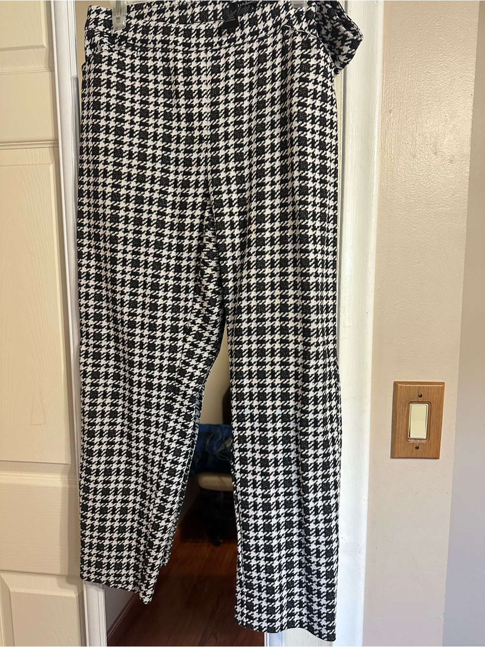 Zac & Rachel Houndstooth Wide-Leg Pants - Black & White